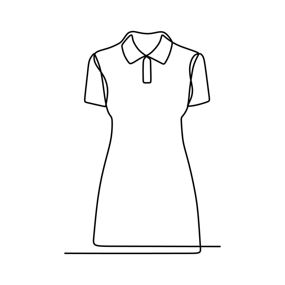 desenho de linha contínua em roupas vetor