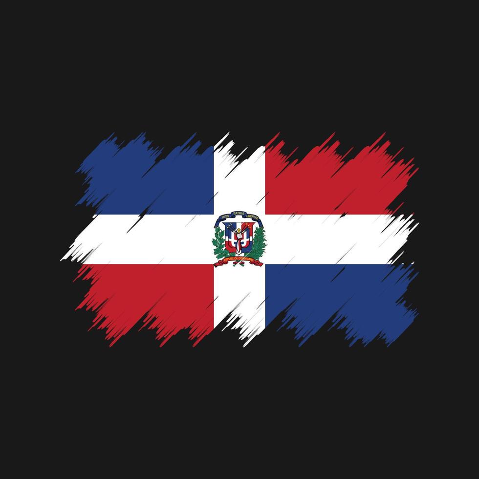 pincel de bandeira da república dominicana. bandeira nacional vetor