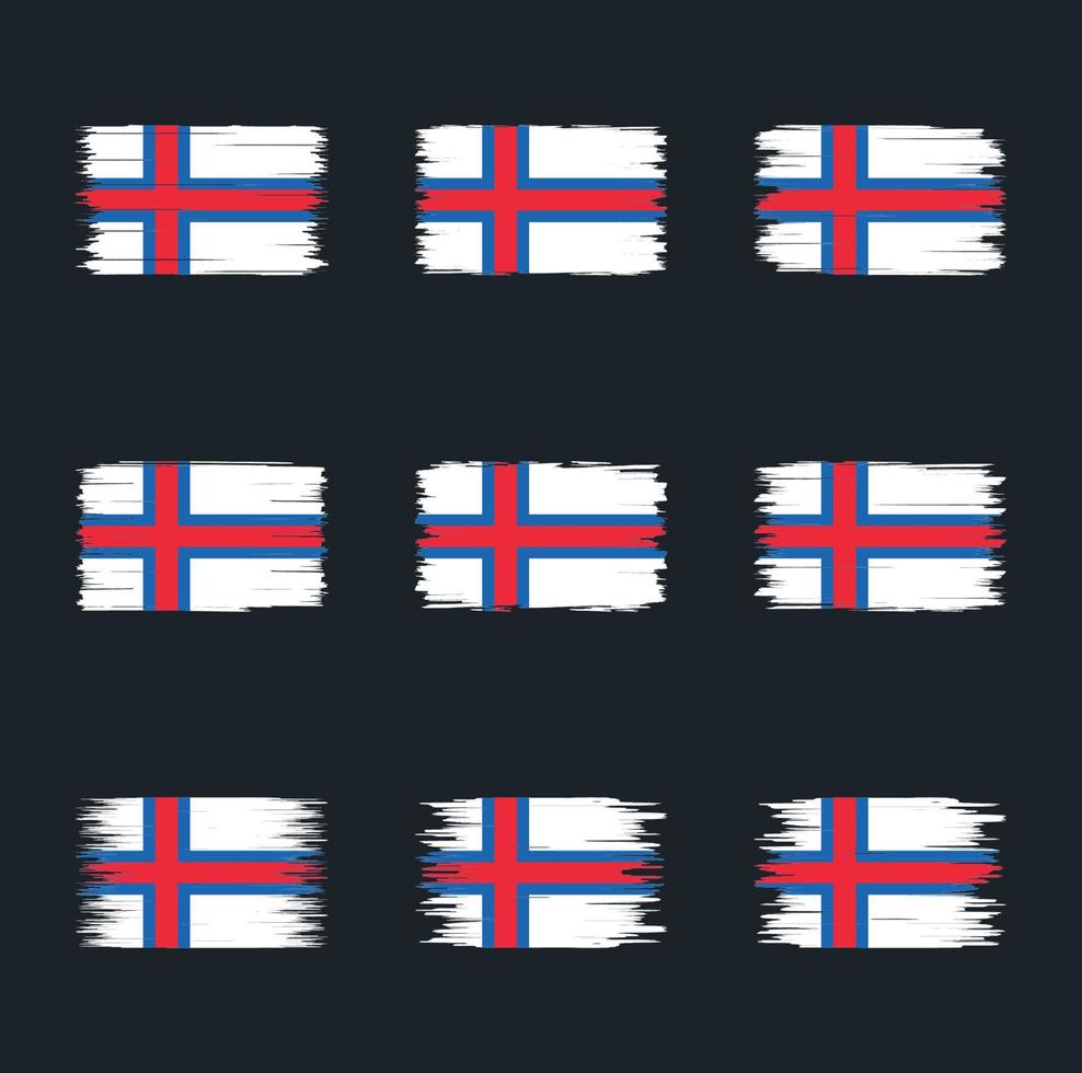 escova de bandeira das ilhas faroe. bandeira nacional vetor