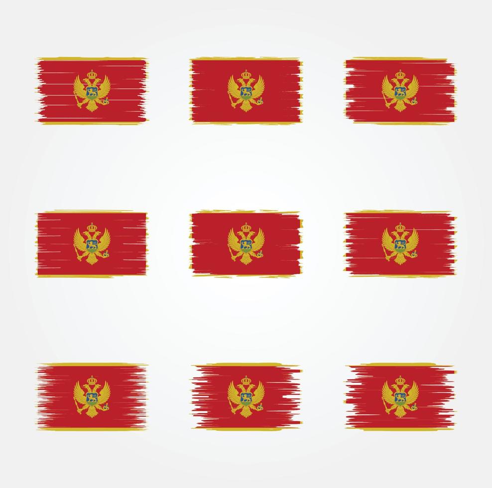 escova de bandeira de montenegro. bandeira nacional vetor