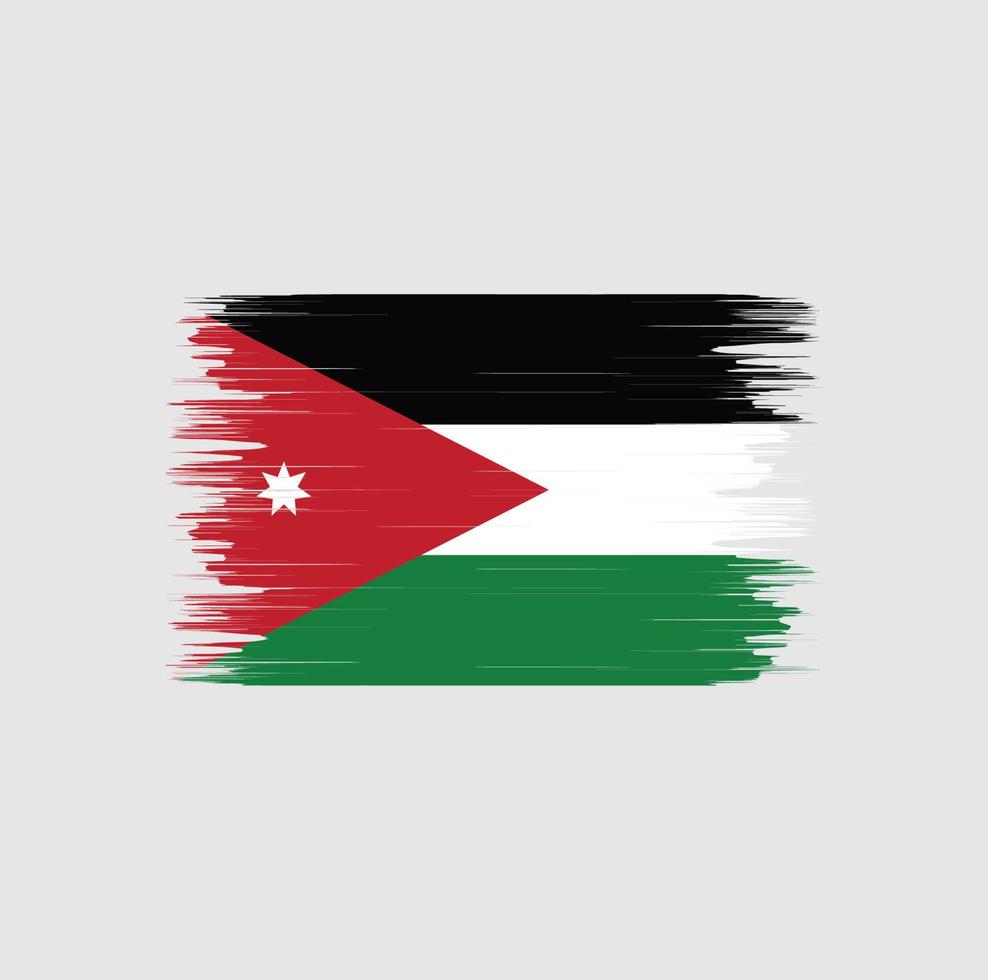 escova de bandeira da jordânia. bandeira nacional vetor