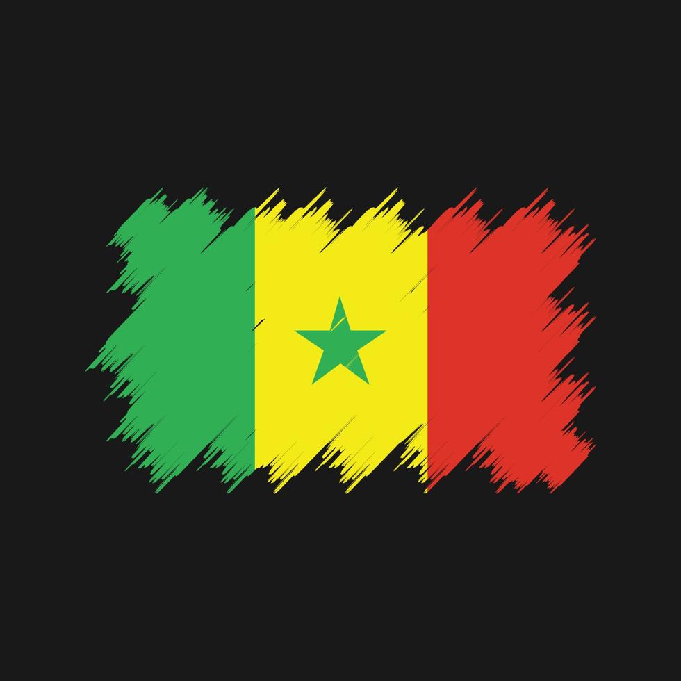 escova de bandeira do senegal. bandeira nacional vetor