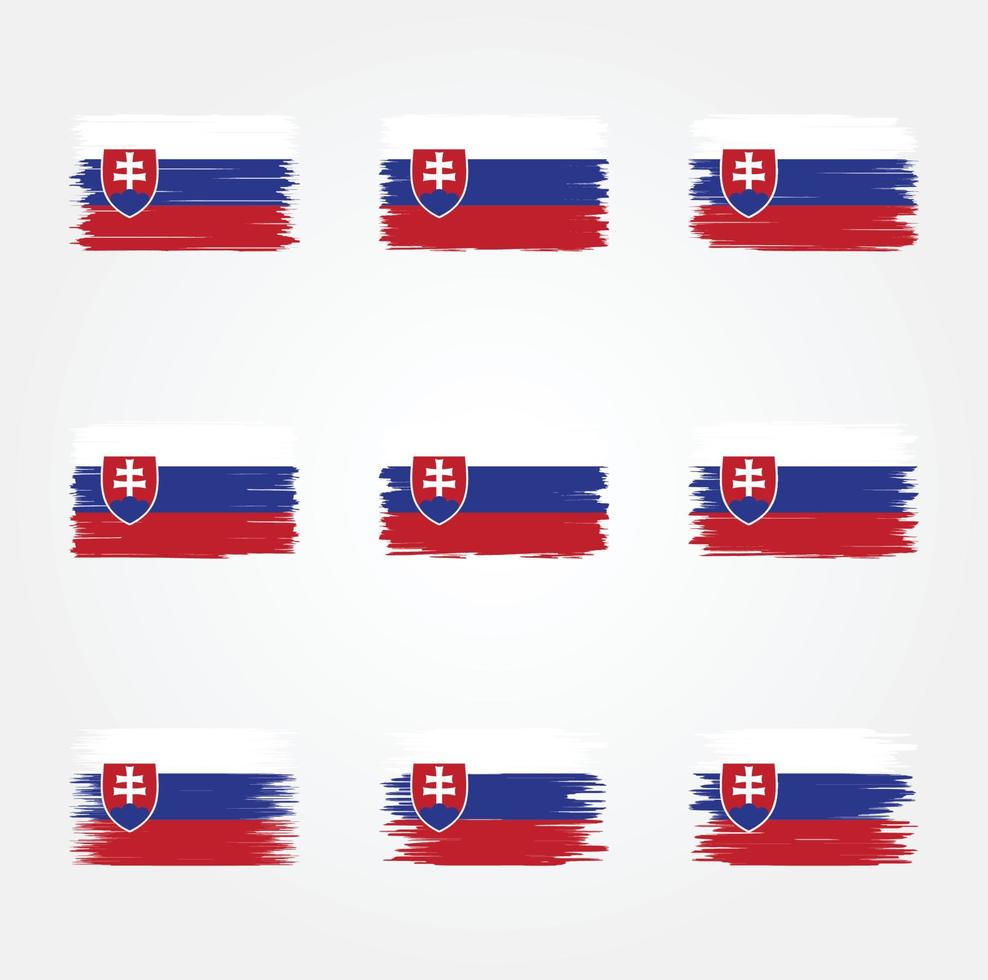 pincel de bandeira da eslováquia. bandeira nacional vetor