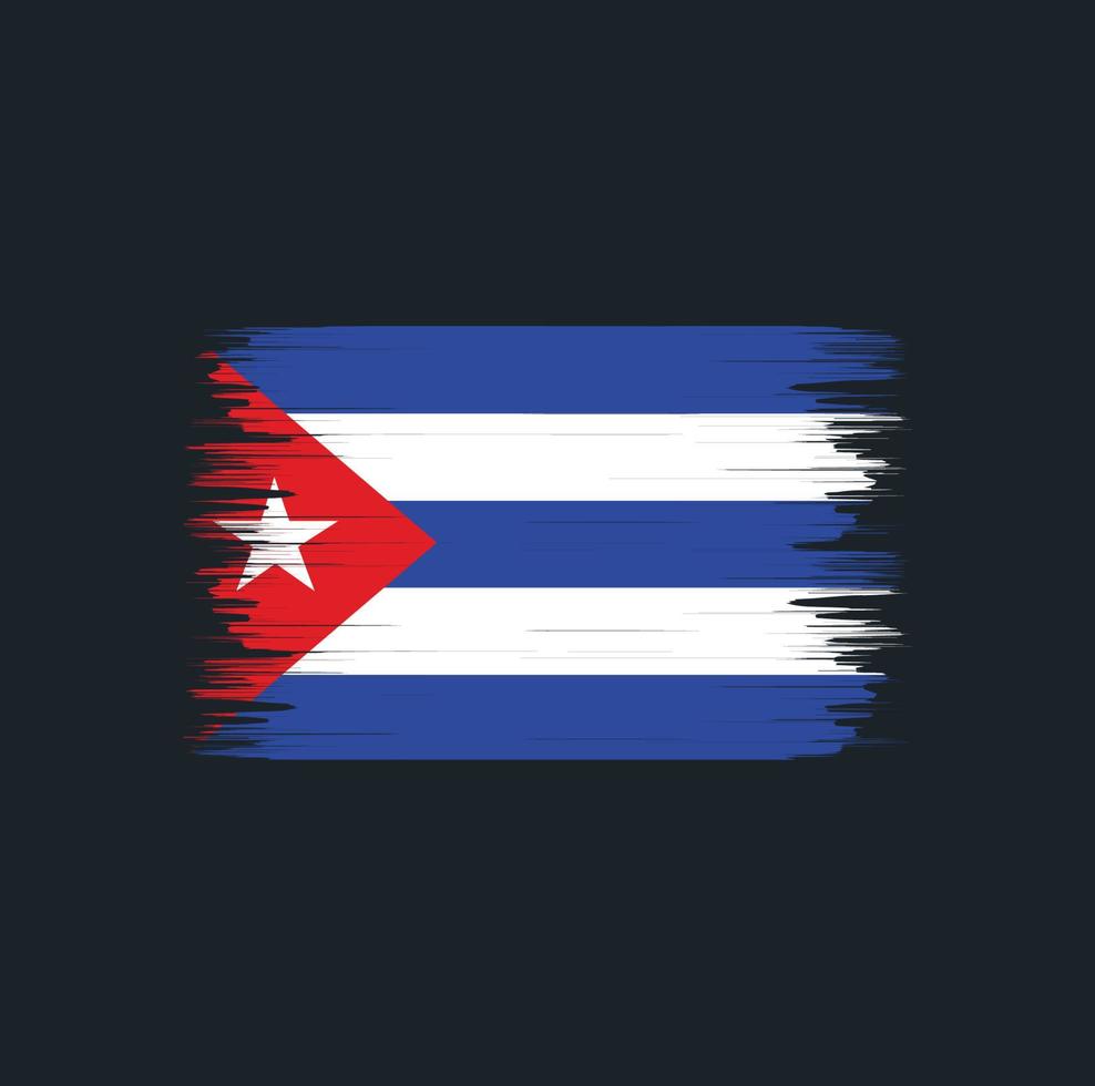 pincel de bandeira de cuba. bandeira nacional vetor