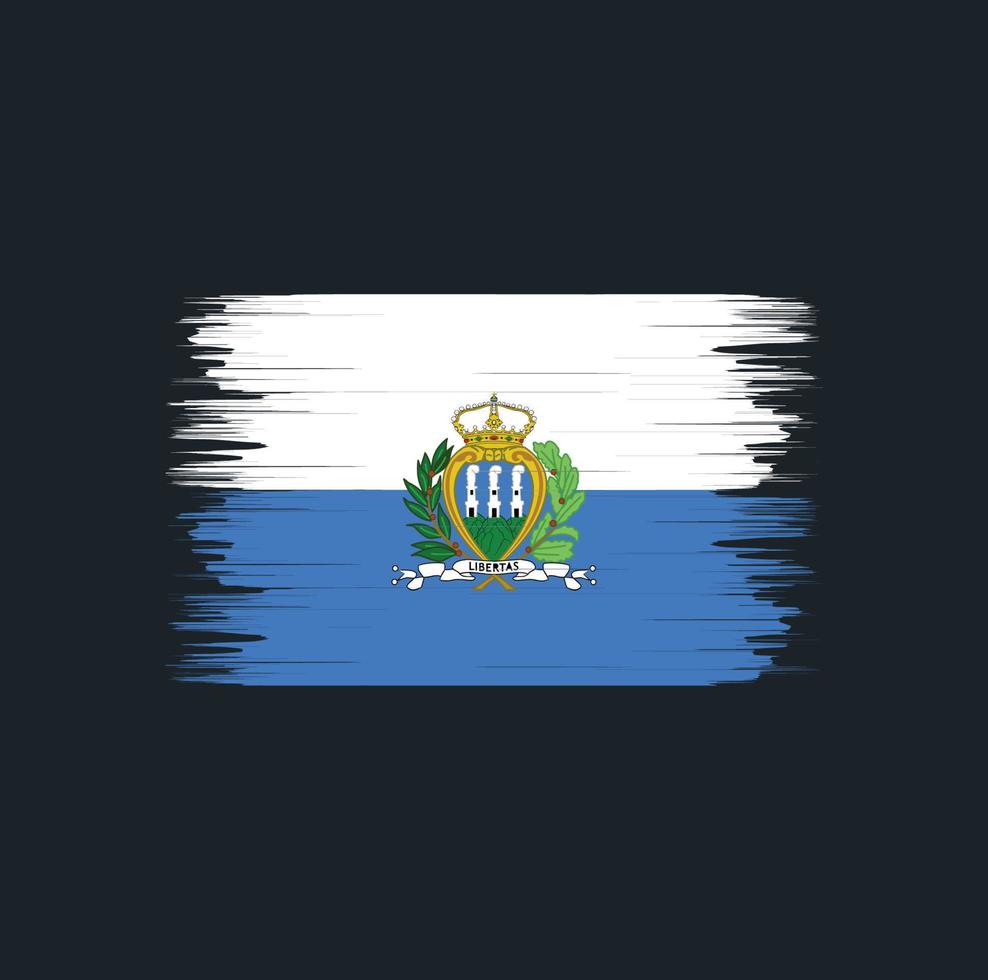 pincel de bandeira de são marino. bandeira nacional vetor