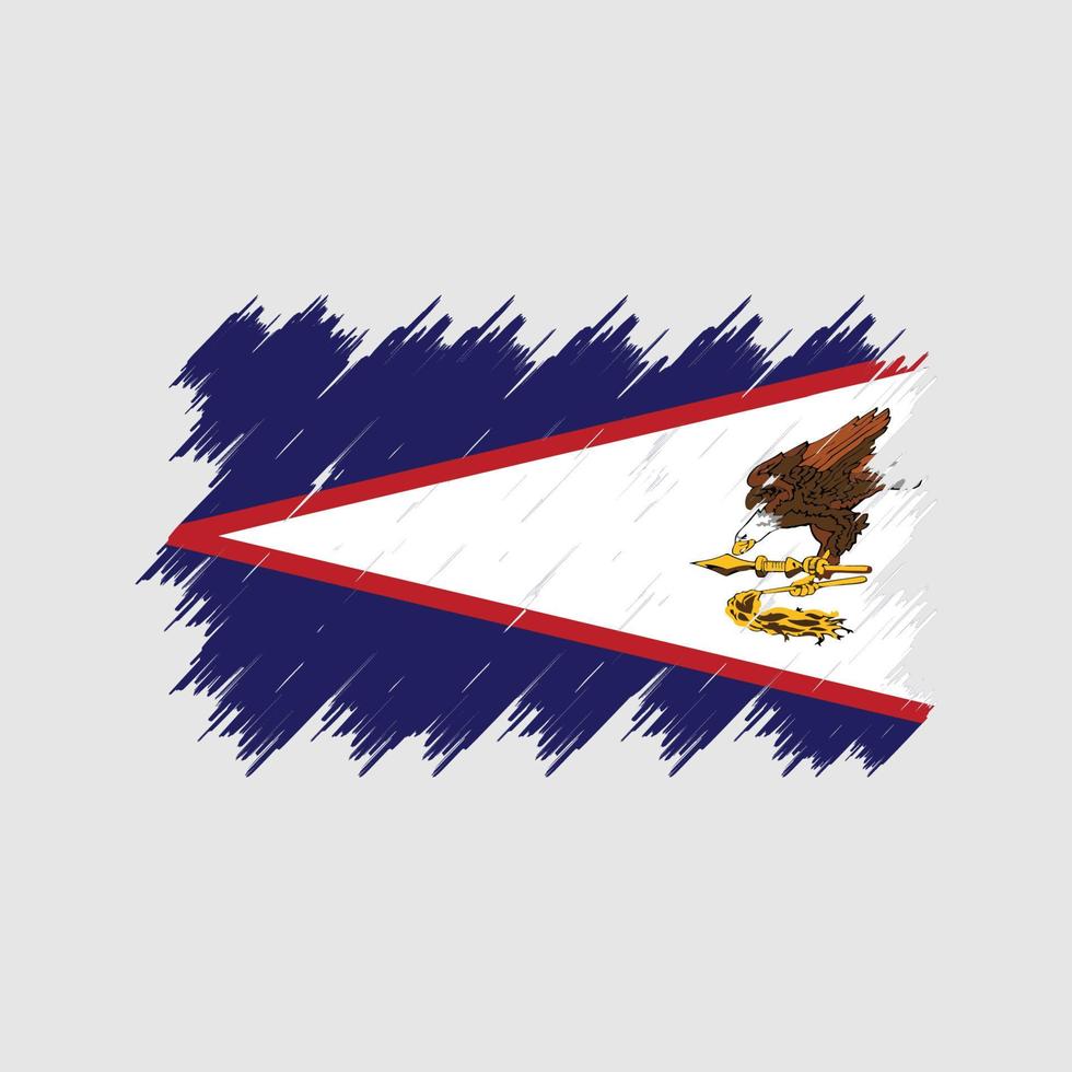 pincel de bandeira da samoa americana. bandeira nacional vetor