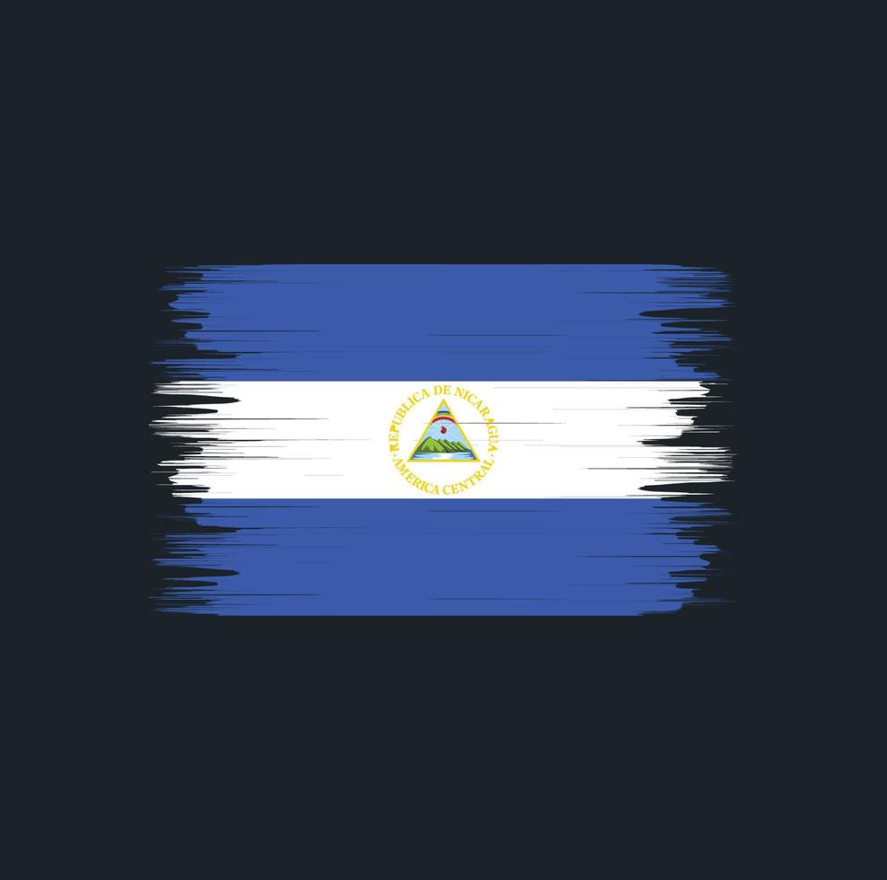 pincel de bandeira da nicarágua. bandeira nacional vetor