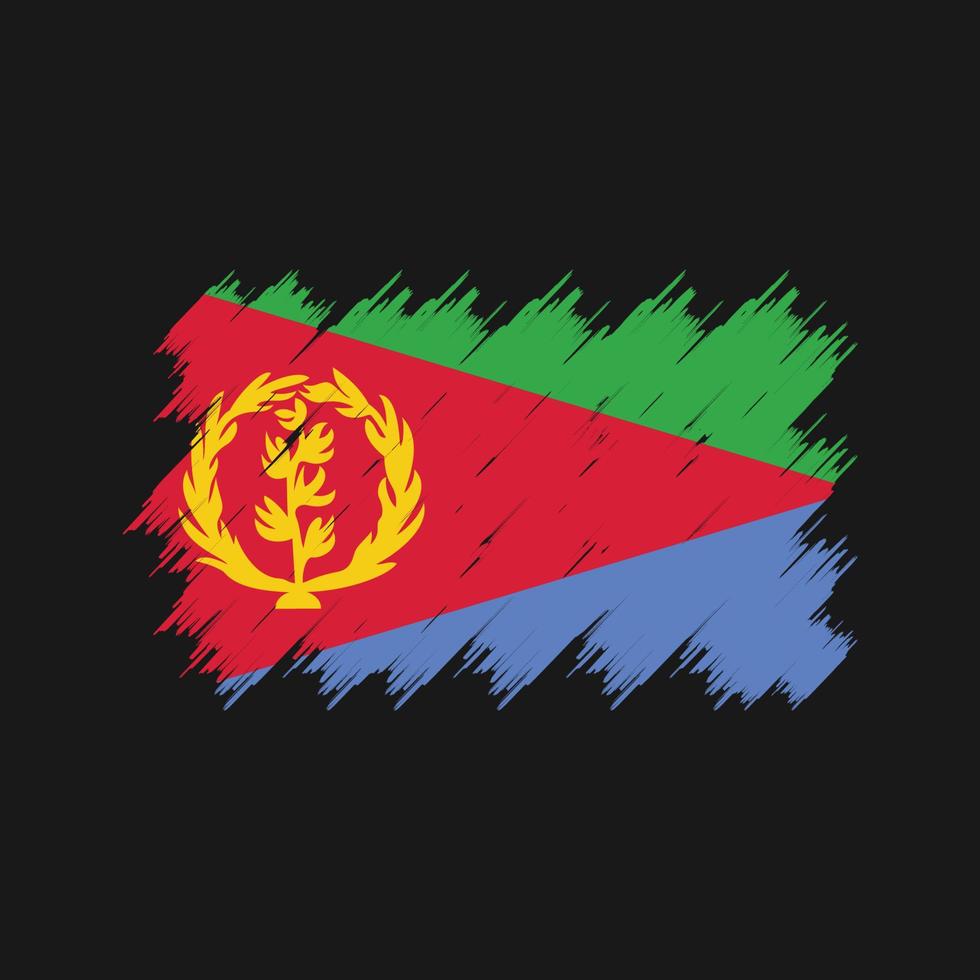 pincel de bandeira da eritreia. bandeira nacional vetor