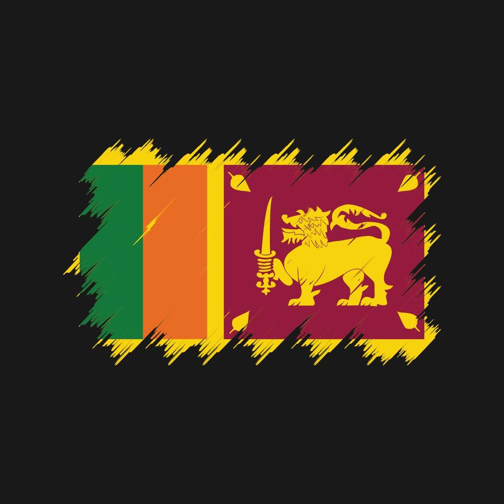 pincel de bandeira do sri lanka. bandeira nacional vetor