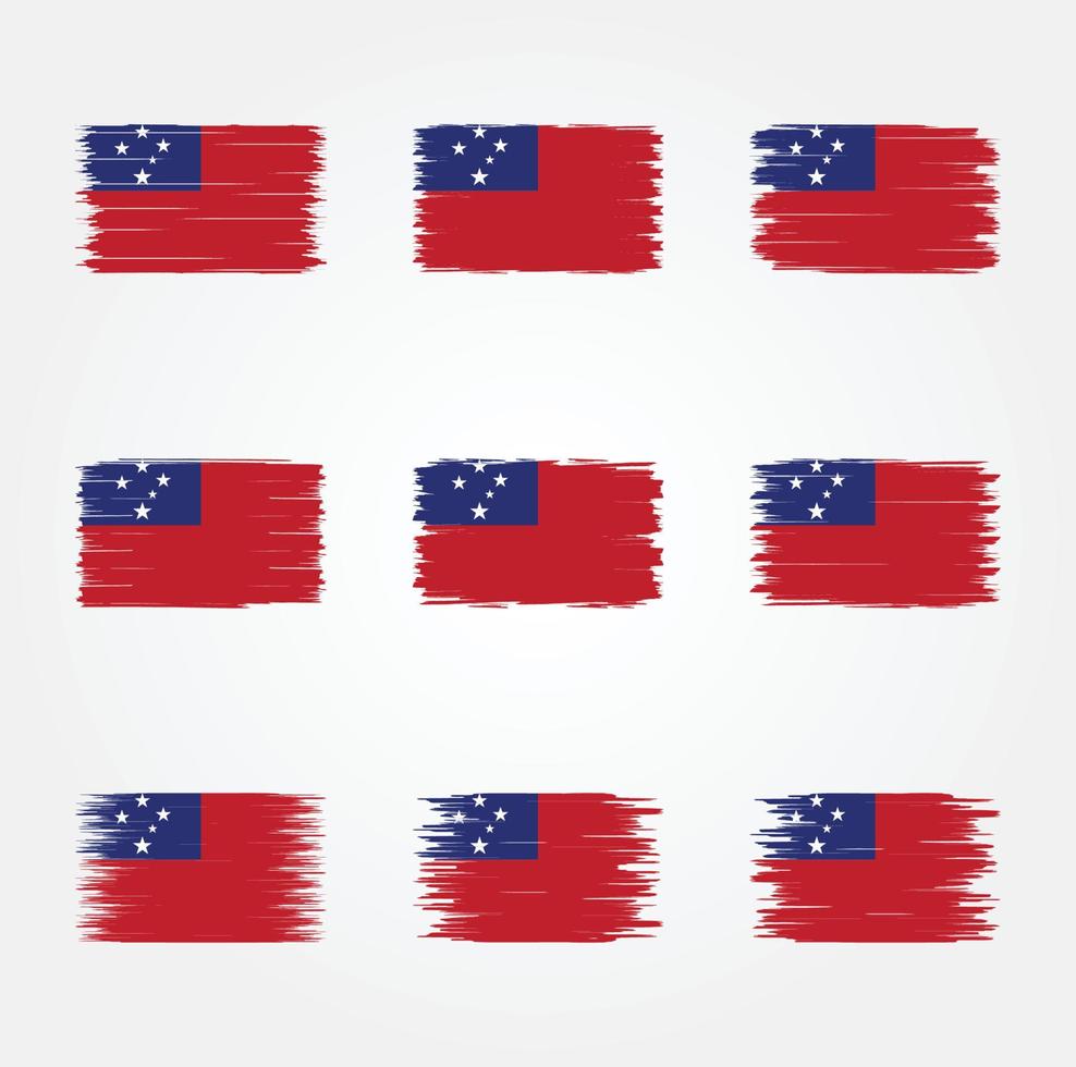 escova de bandeira de samoa. bandeira nacional vetor