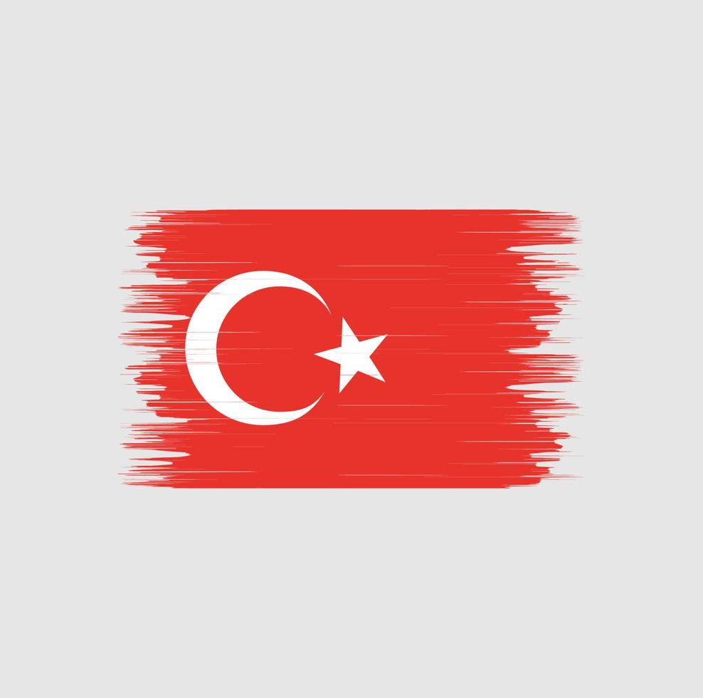 escova de bandeira da turquia. bandeira nacional vetor