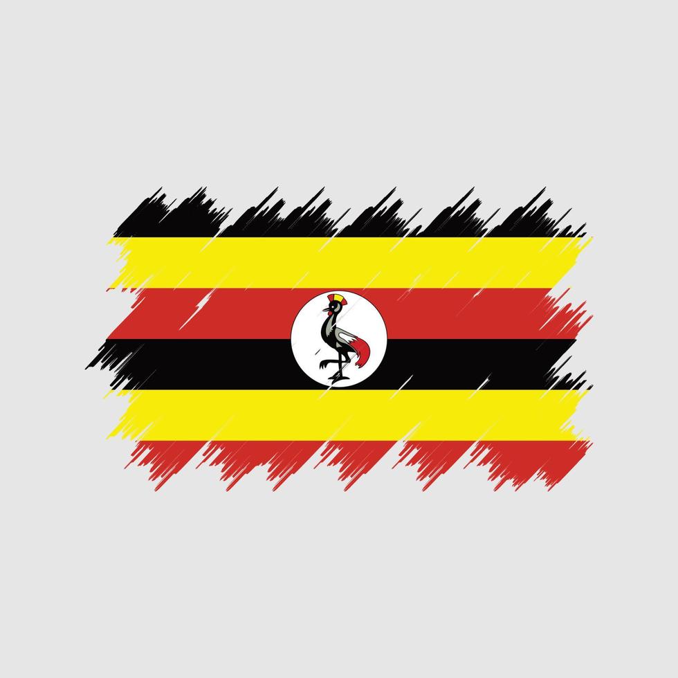 pincel de bandeira de uganda. bandeira nacional vetor