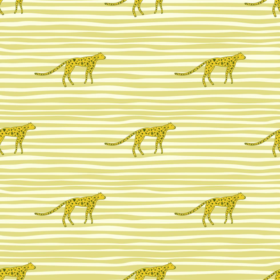 mão desenhada padrão sem emenda de leopardo bonito. doodle cheetah papel de parede sem fim. vetor