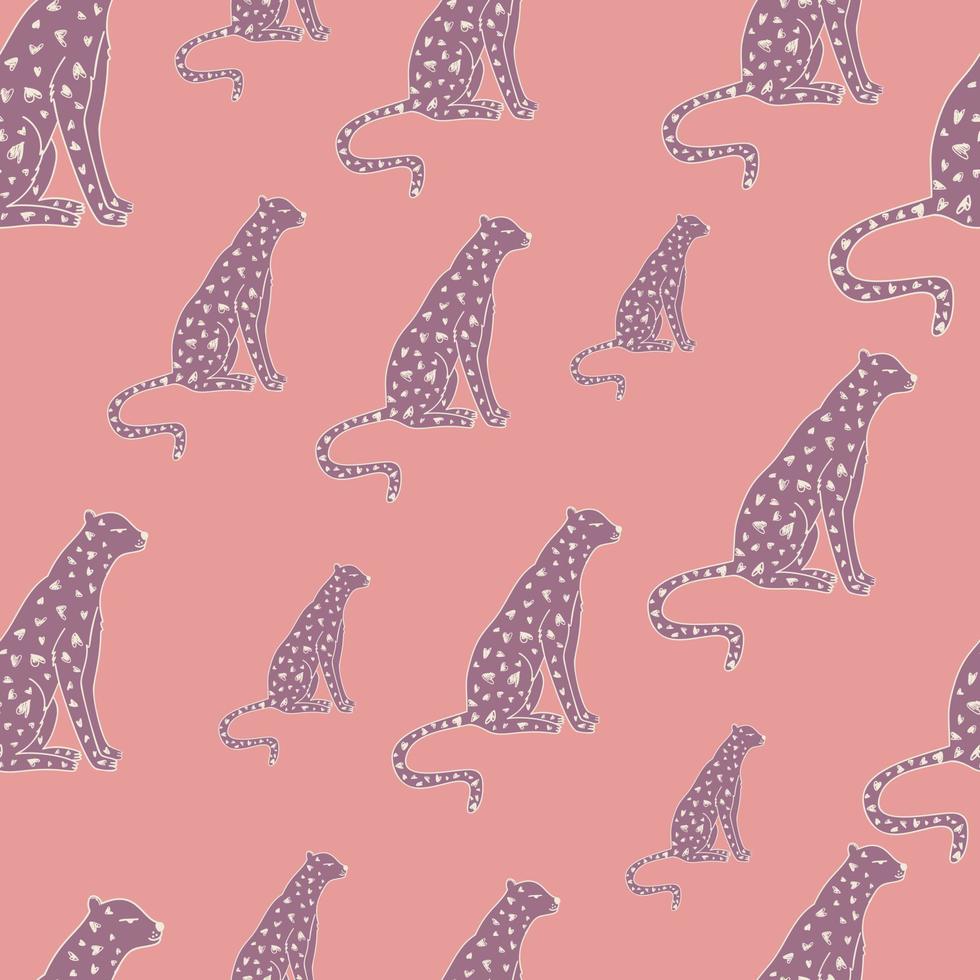 doodle padrão sem emenda de chita. papel de parede sem fim de leopardo bonito desenhado à mão. fundo de animais selvagens. vetor