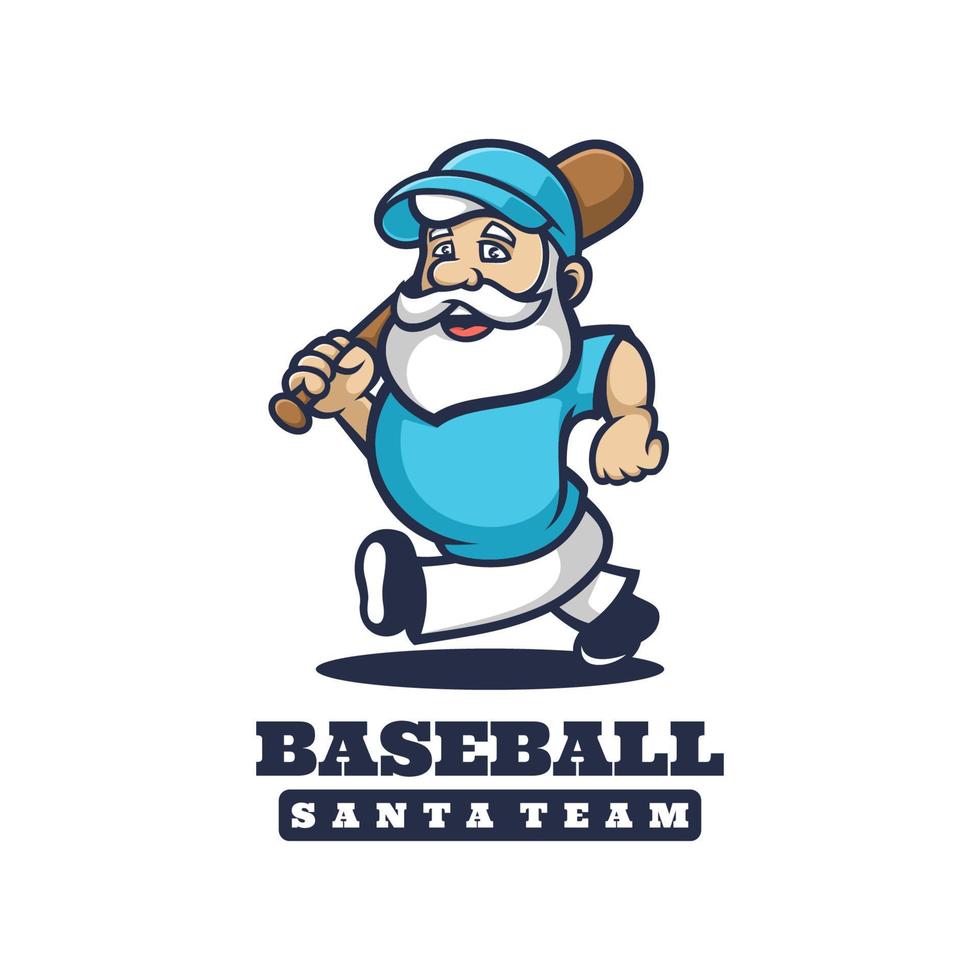 gráfico de ilustração vetorial do time de papai noel de beisebol, bom para design de logotipo vetor