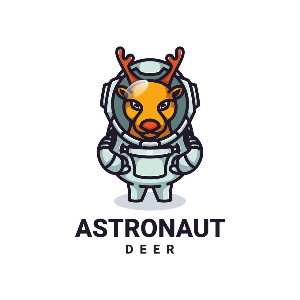 gráfico de ilustração vetorial de veado astronauta, bom para design de logotipo vetor