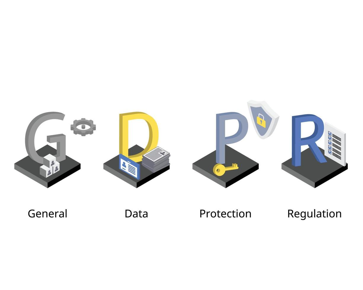 regulamento geral de proteção de dados ou GDPR vetor