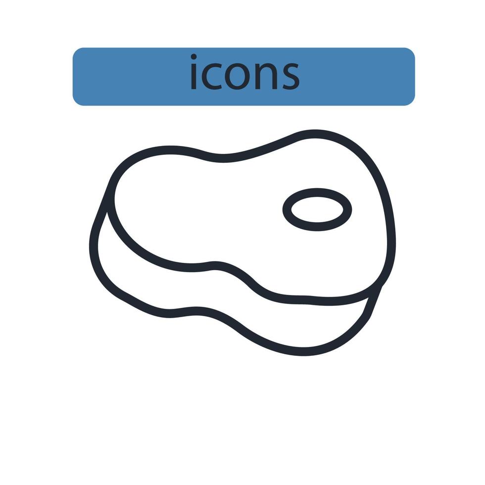 ícones de carne simbolizam elementos vetoriais para infográfico web vetor