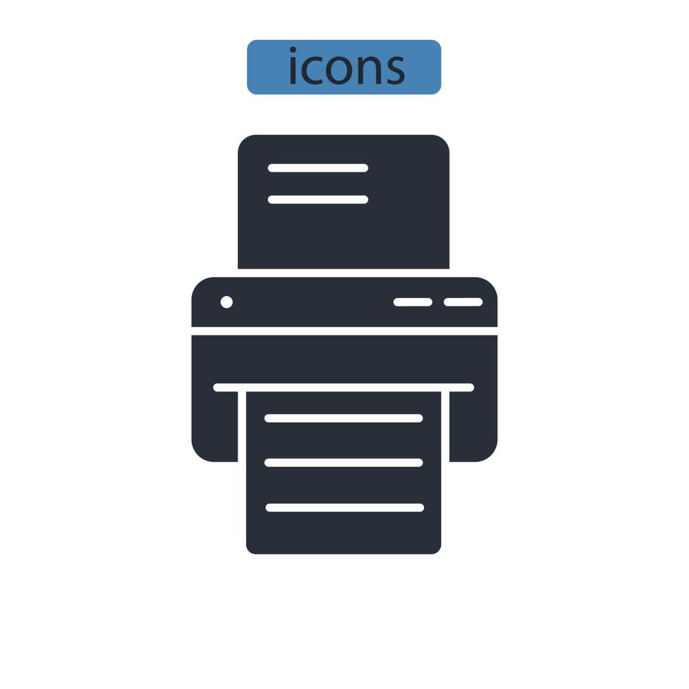 ícones de impressora simbolizam elementos vetoriais para web infográfico vetor