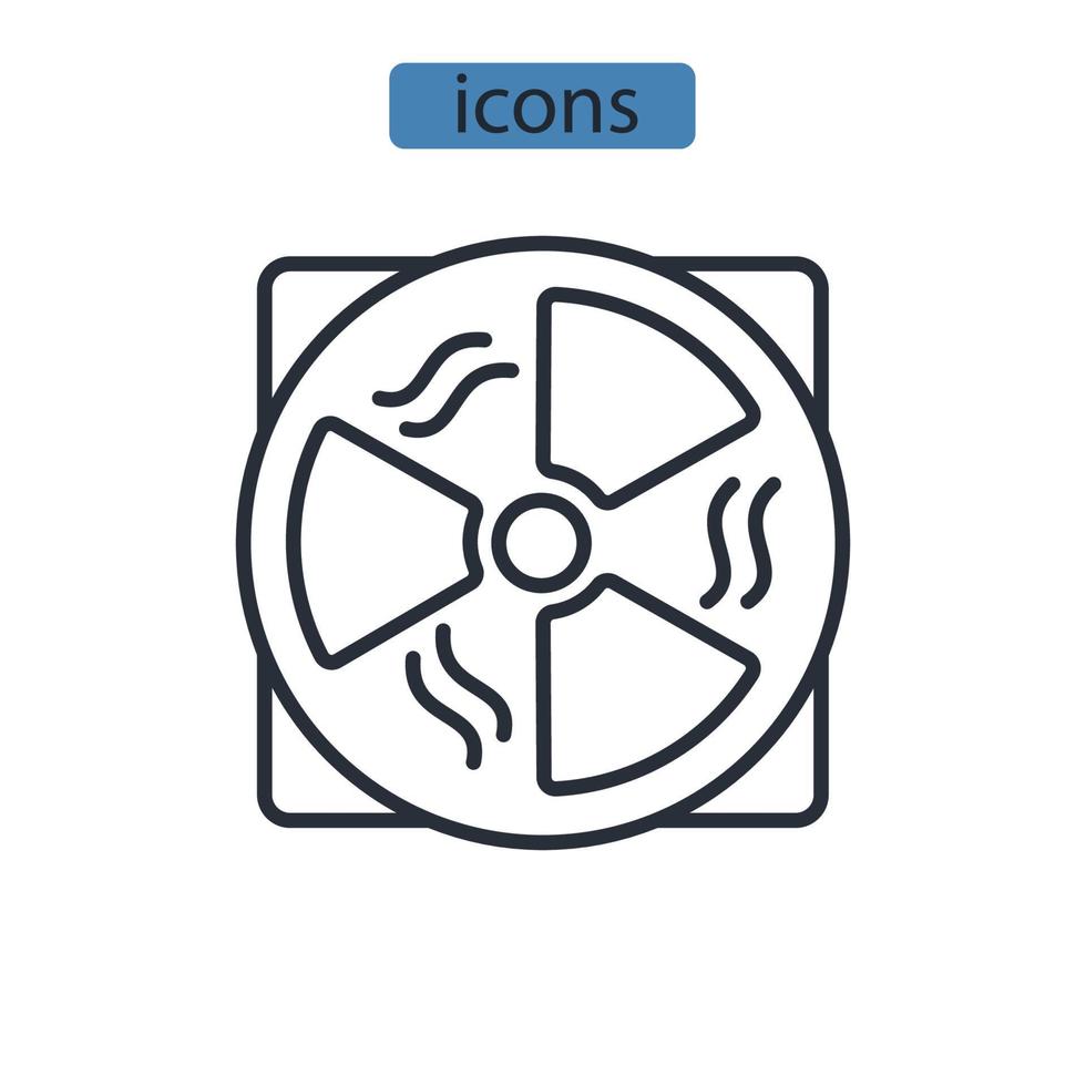 ícones de aquecedor de ventilador símbolo elementos vetoriais para web infográfico vetor