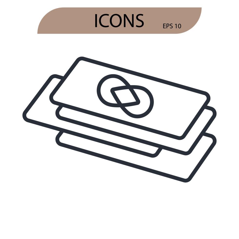 ícones estacionários da empresa simbolizam elementos vetoriais para infográfico web vetor
