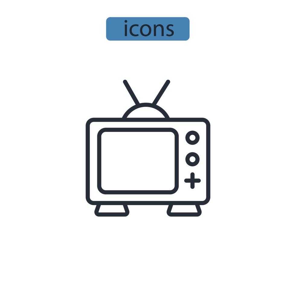 ícones de tv símbolo elementos vetoriais para infográfico web vetor