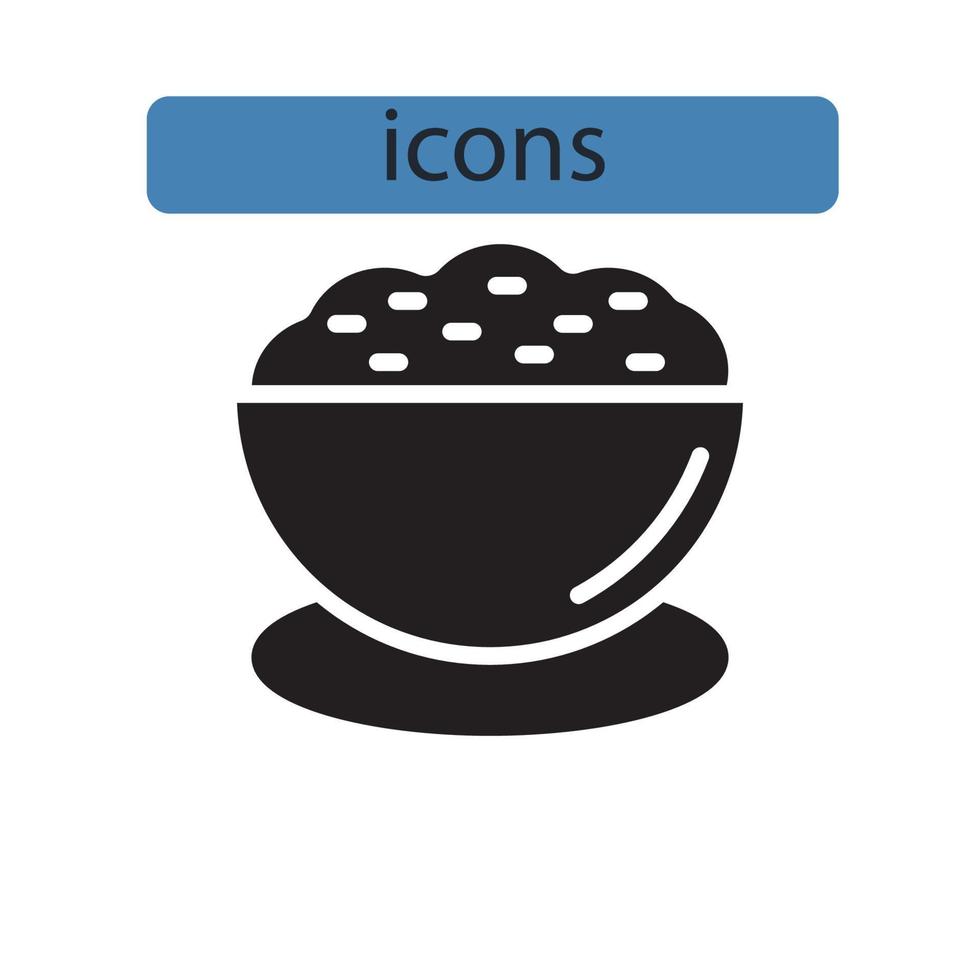 ícones de arroz simbolizam elementos vetoriais para infográfico web vetor