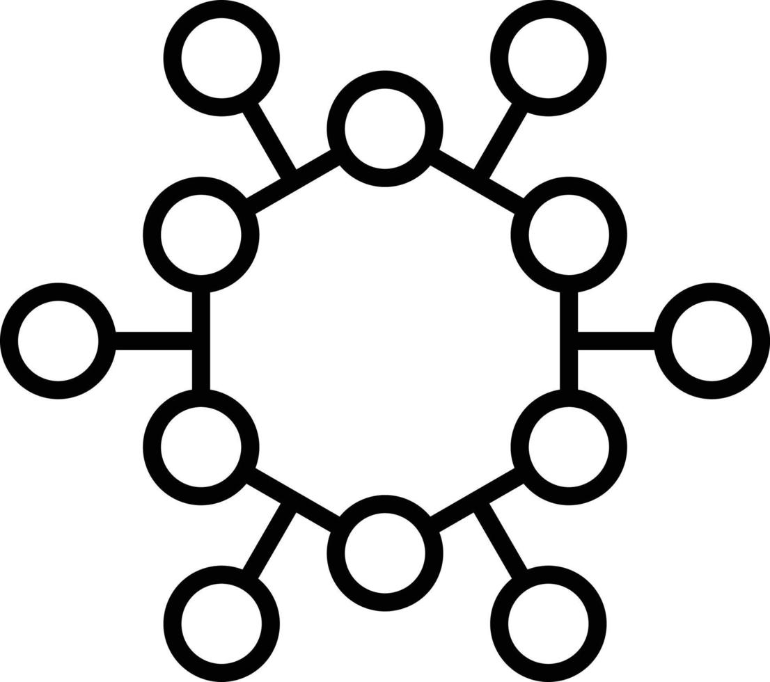 ícone de contorno da estrutura do átomo vetor
