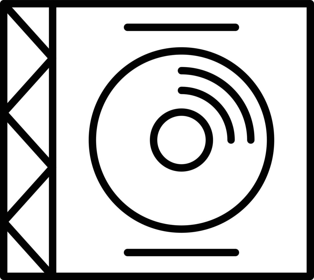 ícone de contorno de disco compacto vetor