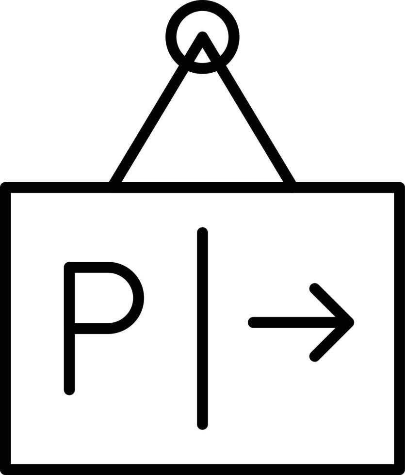 ícone de contorno de sinal de estacionamento vetor