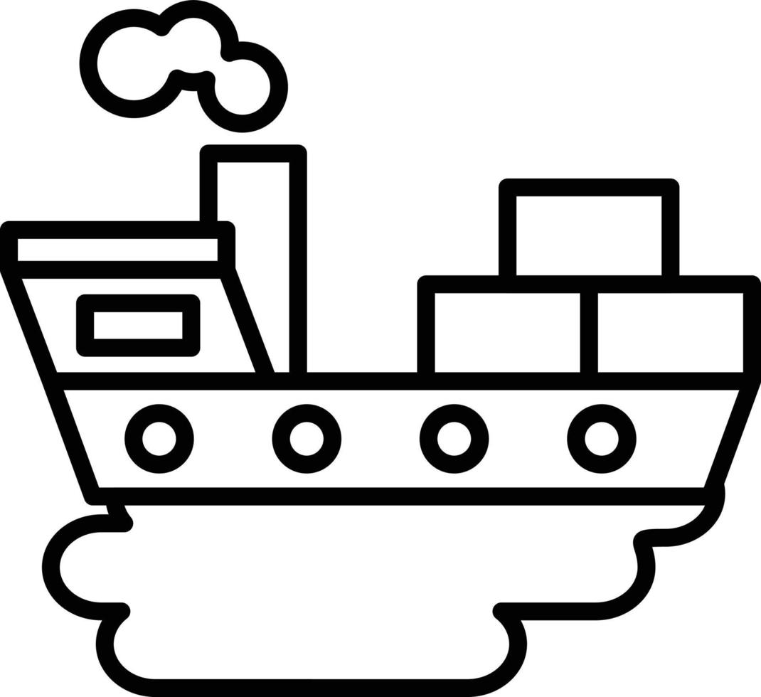 ícone de contorno de poluição do navio vetor