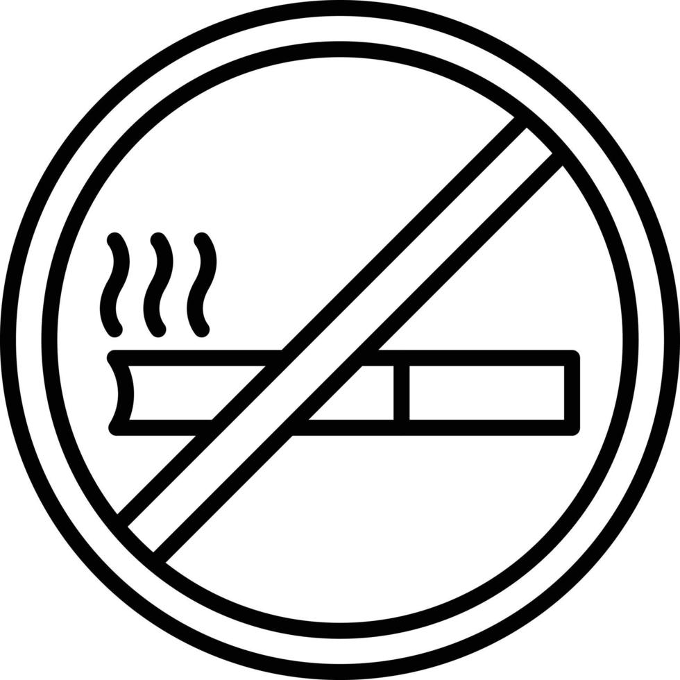 ícone de contorno não fumar vetor