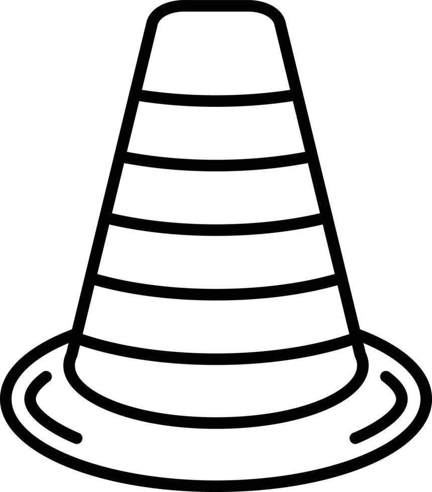 ícone de contorno do cone de trânsito vetor