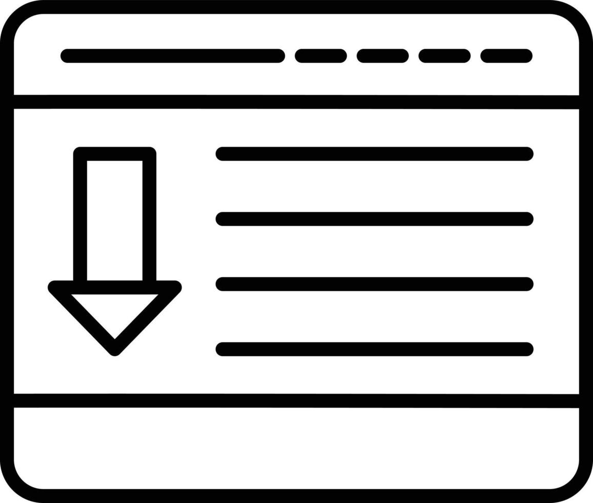 ícone de contorno de download do navegador vetor