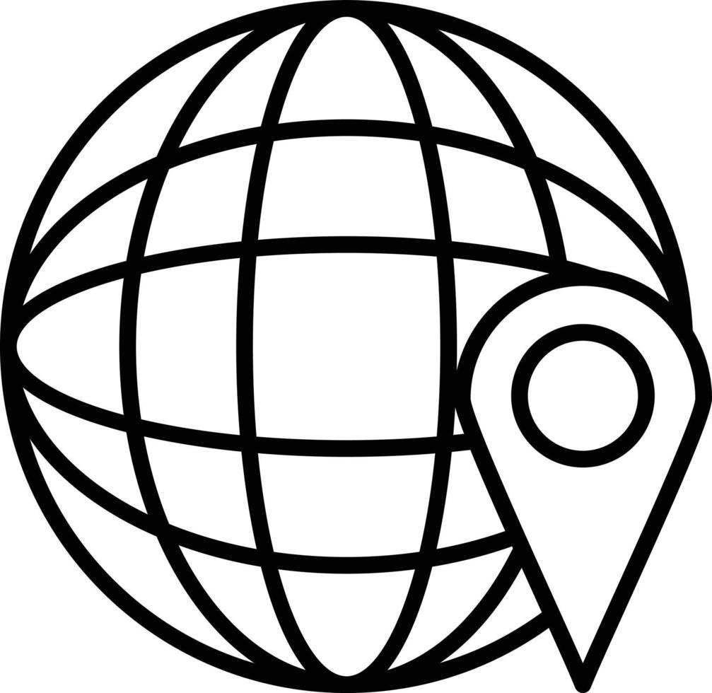 ícone de contorno de localização em todo o mundo vetor