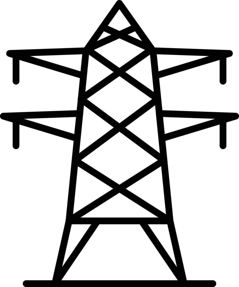 ícone de contorno de torre elétrica vetor