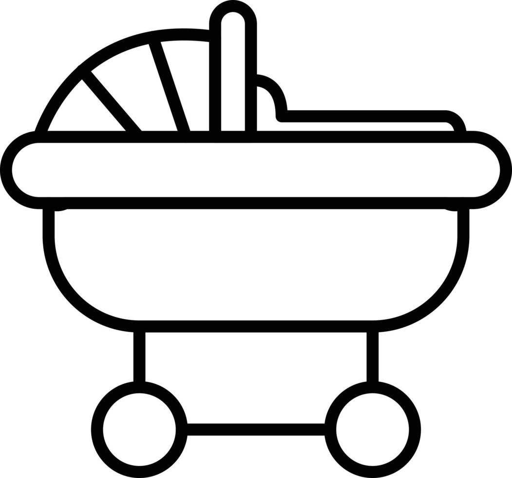 ícone de contorno de carrinho de bebê vetor