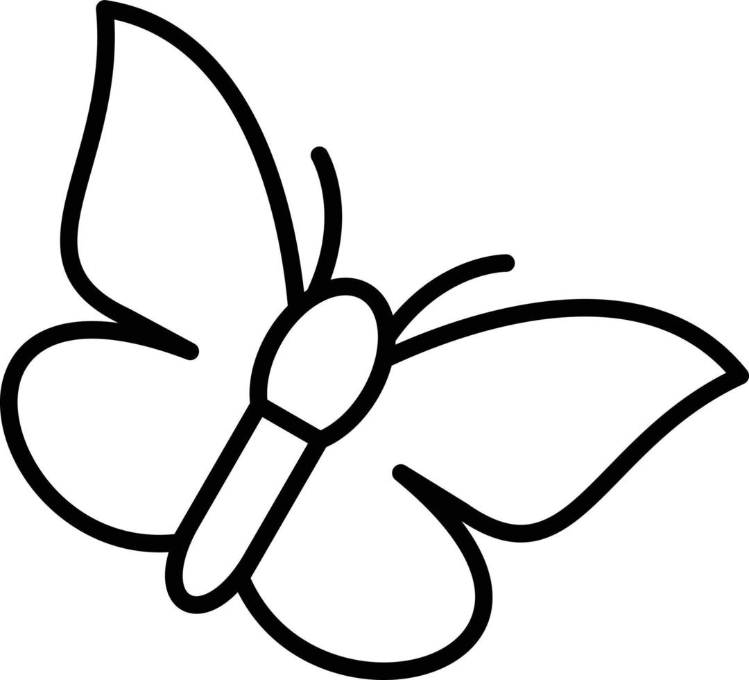ícone de contorno de borboleta vetor