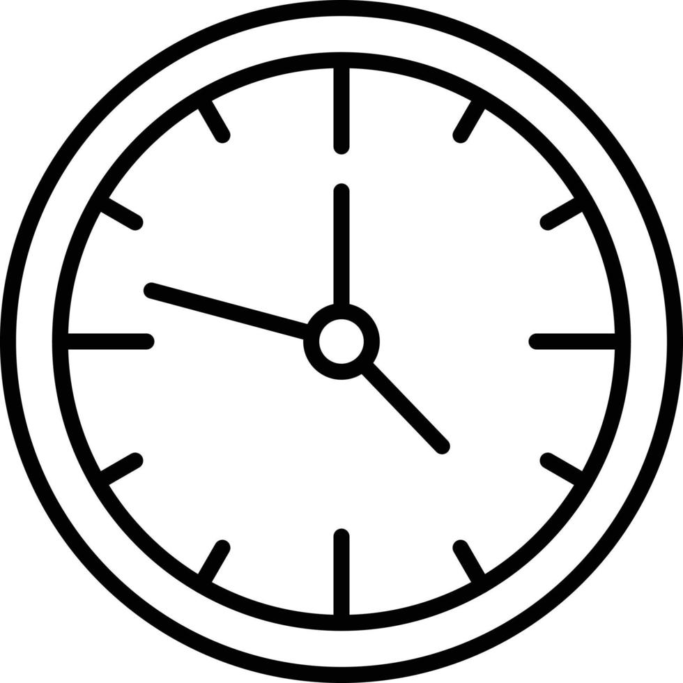 ícone de contorno do relógio de parede vetor