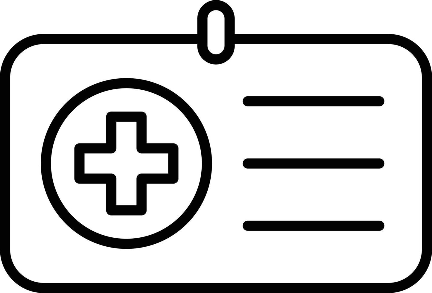 ícone de contorno de identificação médica vetor