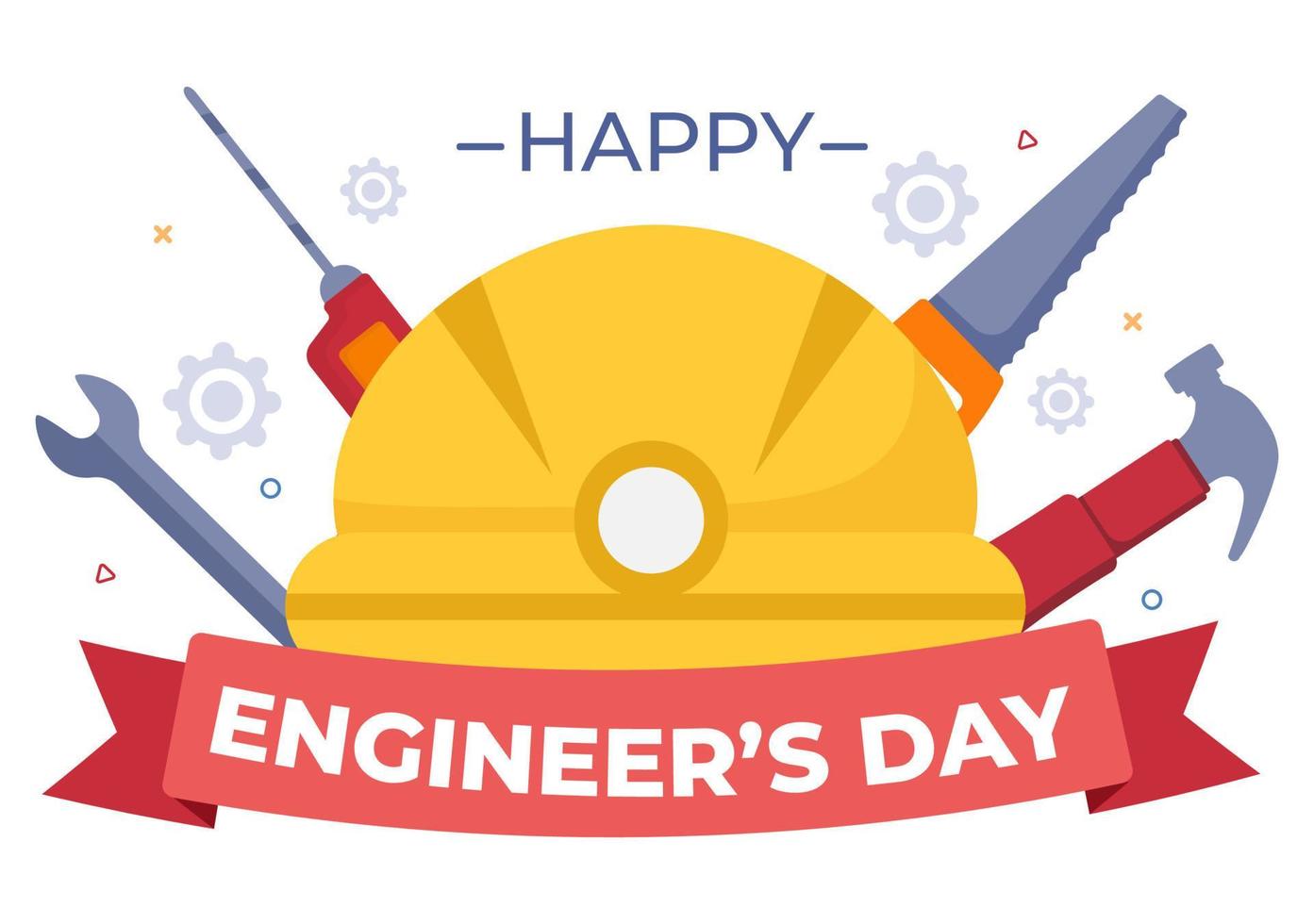 feliz dia dos engenheiros ilustração comemorativa para engenheiro vetor