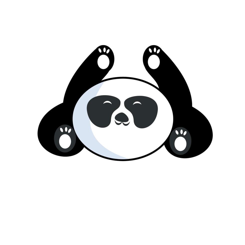 vetor de ícone de design de silhueta de logotipo panda. adicione seu slogan
