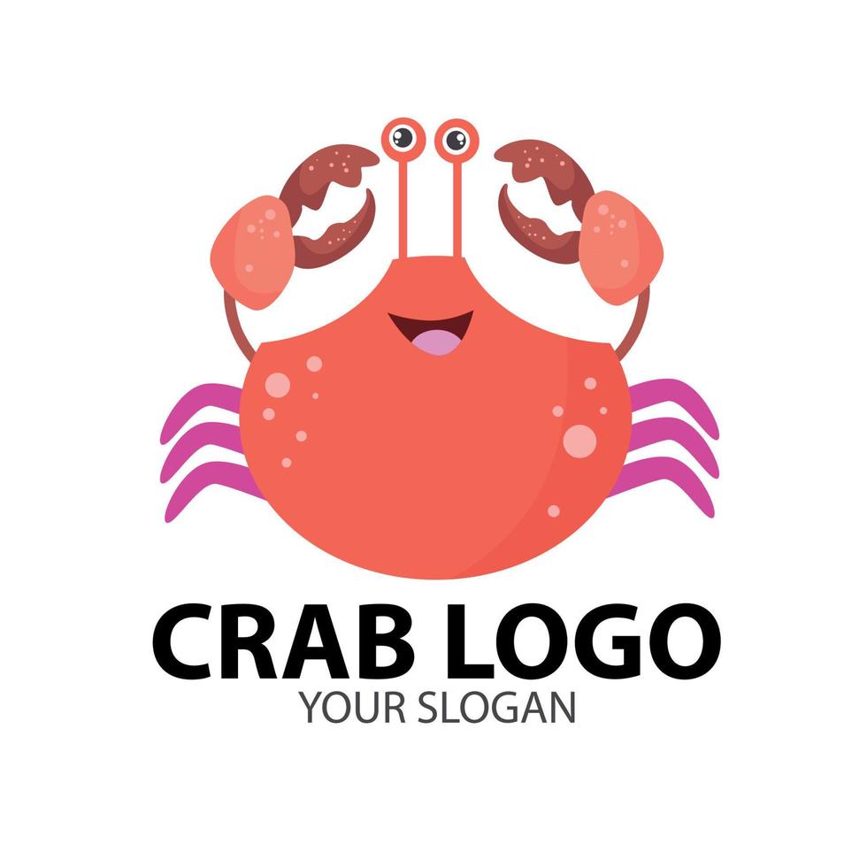 design de logotipo de mascote de caranguejo vermelho, logotipo de frutos do mar vetor