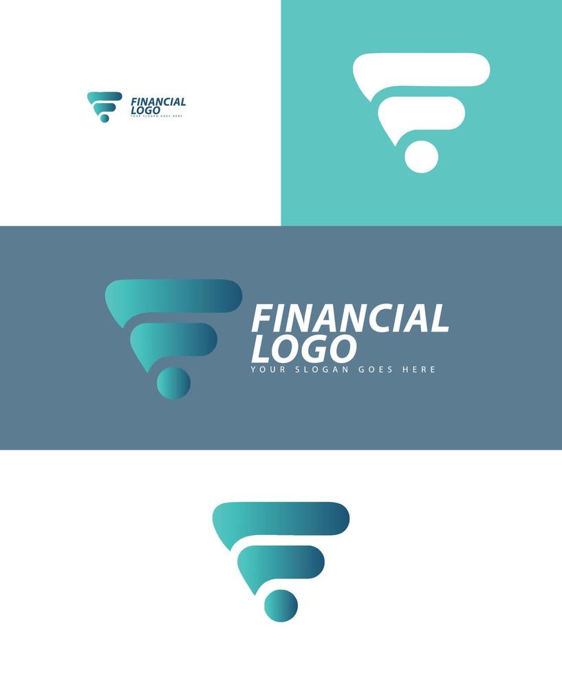 f ícone financeiro logotipo vetor