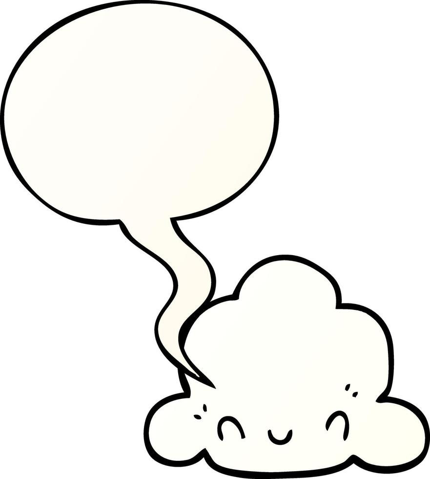 nuvem de desenho animado e bolha de fala em estilo gradiente suave vetor