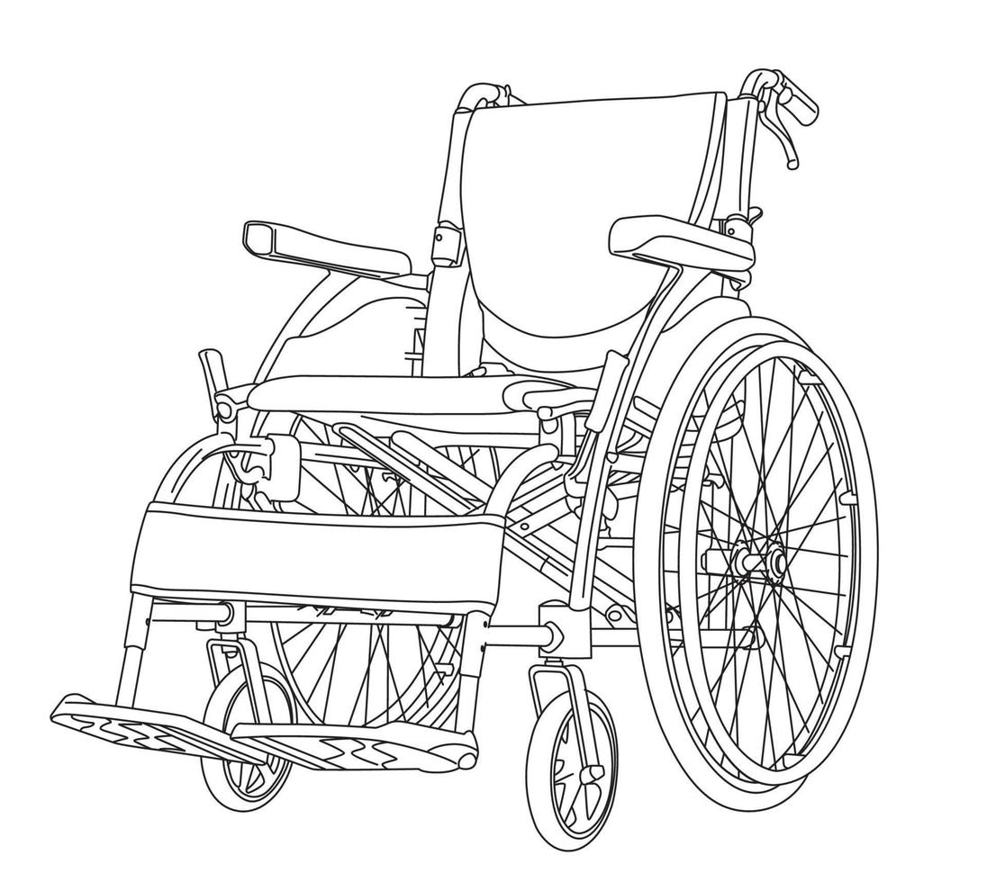 desenho de contorno de cadeira de rodas em eps10 vetor