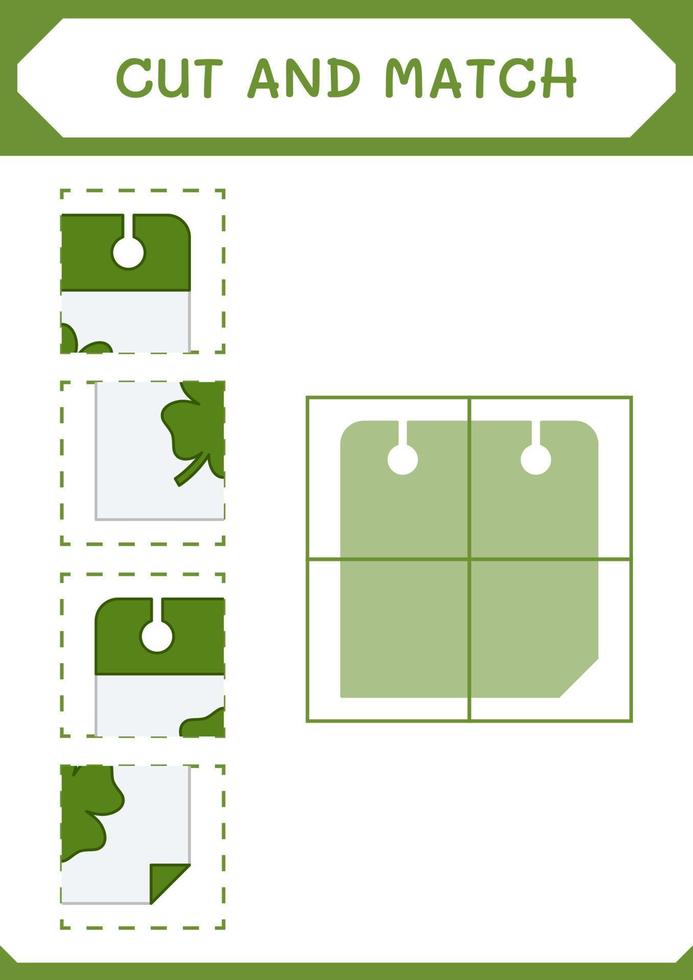 cortar e combinar partes do calendário, jogo para crianças. ilustração vetorial, planilha para impressão vetor