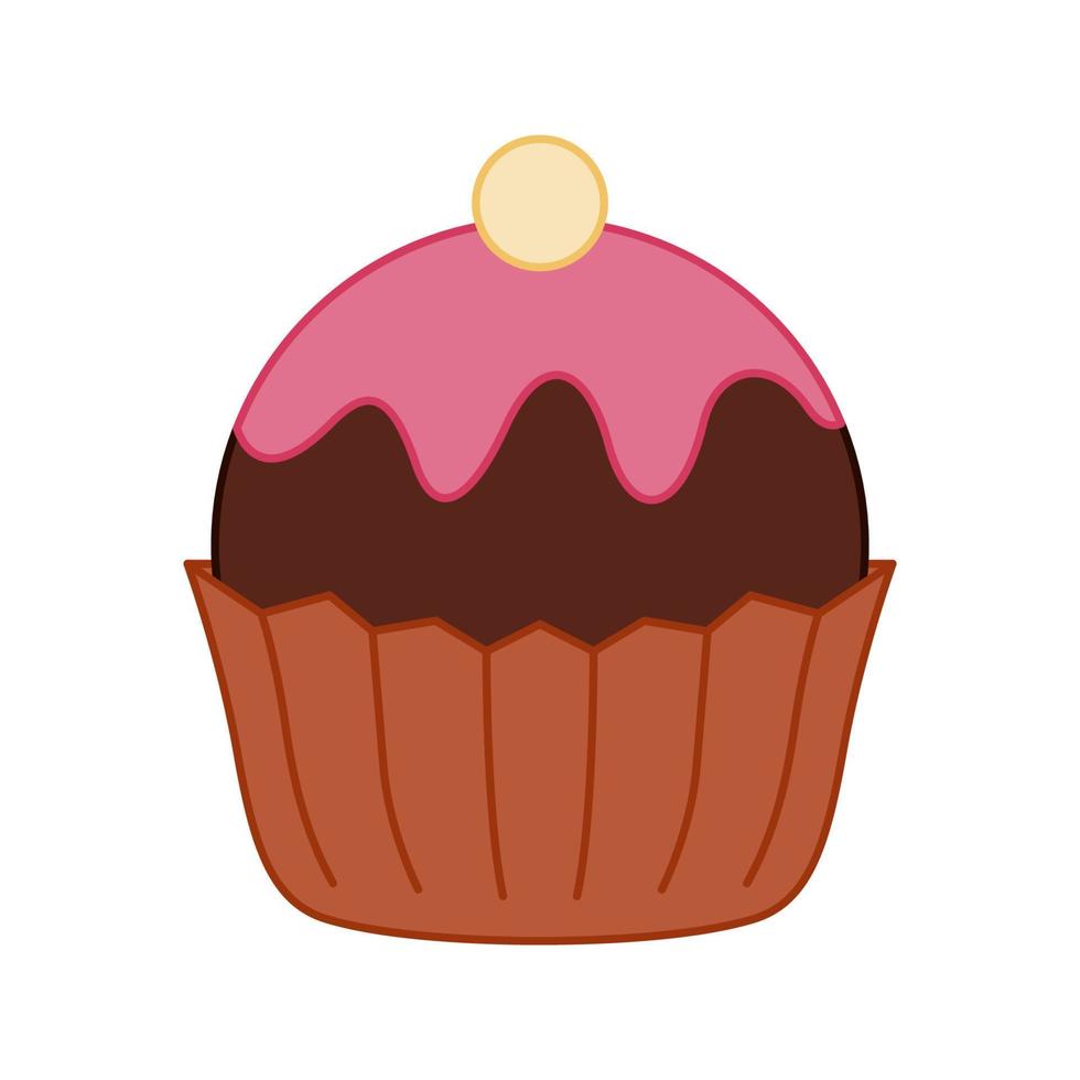 cupcake isolado no fundo branco. ilustração vetorial vetor