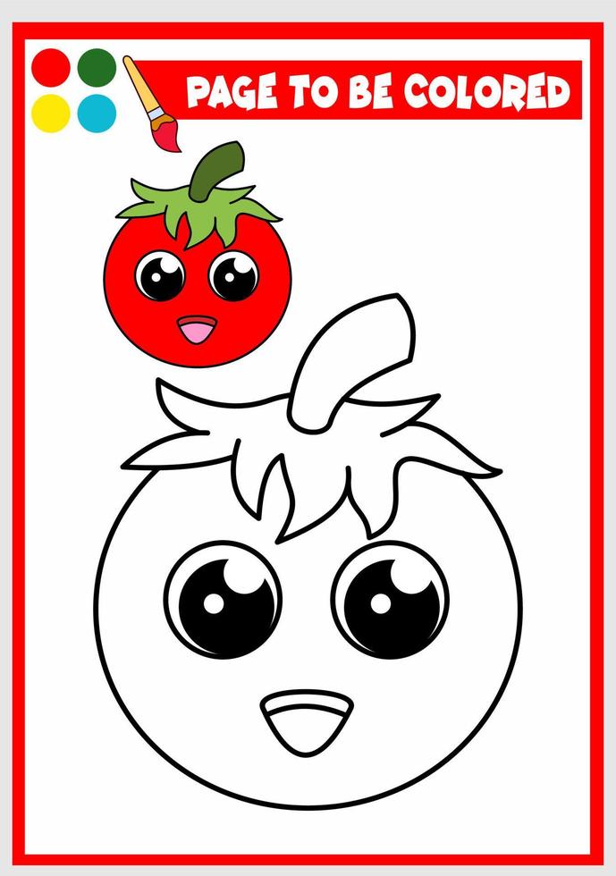 livro de colorir para crianças. vetor de tomate