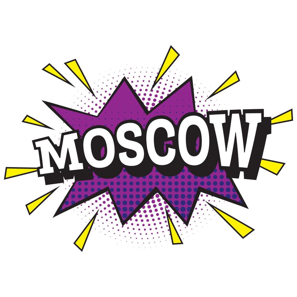 Moscou. texto em quadrinhos no estilo pop art. vetor